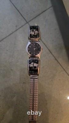 Vintage Timex Acqua Mens Unique Navajo Bracelet Signed @Ram77