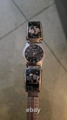 Vintage Timex Acqua Mens Unique Navajo Bracelet Signed @Ram77