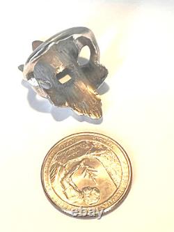 Vintage Tufa cast ring Size 7.75 925 Sterling silver handcrafted Native American