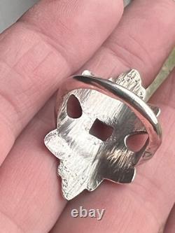 Vintage Tufa cast ring Size 7.75 925 Sterling silver handcrafted Native American