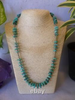 Vintage Turquoise And 925 Silver Native American Navajo Southwestern Necklace