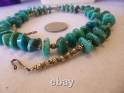 Vintage Turquoise And 925 Silver Native American Navajo Southwestern Necklace