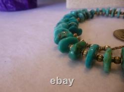 Vintage Turquoise And 925 Silver Native American Navajo Southwestern Necklace