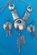 Vintage Turquoise Navajo Sterling Silver Feather Necklace & Earrings