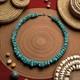Vintage Turquoise Nugget Bead Necklace Natural Gemstone Jewelry Southwest Style