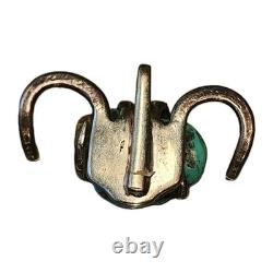 Vintage Turquoise Pendent Navajo Sterling Silver PENDANT HORN SHAPED 30g
