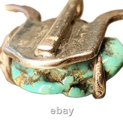 Vintage Turquoise Pendent Navajo Sterling Silver PENDANT HORN SHAPED 30g
