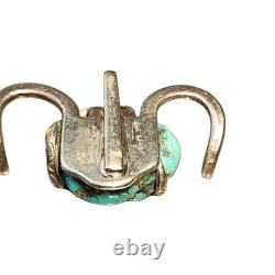 Vintage Turquoise Pendent Navajo Sterling Silver PENDANT HORN SHAPED 30g