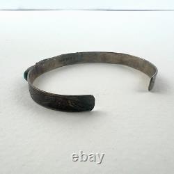 Vintage Turquoise Sterling Silver Cuff Bracelet Cheama Native American Jewelry