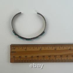 Vintage Turquoise Sterling Silver Cuff Bracelet Cheama Native American Jewelry