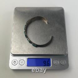 Vintage Turquoise Sterling Silver Cuff Bracelet Cheama Native American Jewelry