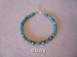 Vintage Turquoise and 925 Sterling Native American Southwestern Bracelet