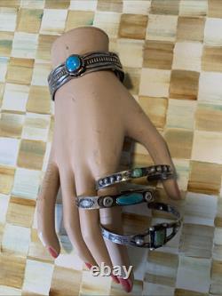 Vintage Turquoise old pawn native american jewelry bracelet Lot