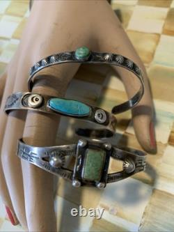 Vintage Turquoise old pawn native american jewelry bracelet Lot