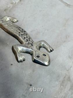 Vintage Uber Long Vintage Navajo Sterling Native American Jewelry Silver Gecko