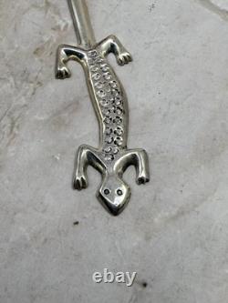 Vintage Uber Long Vintage Navajo Sterling Native American Jewelry Silver Gecko