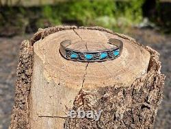 Vintage Unisex Native American Turquoise Bear Feet Overlay/Inlay Bracelet Sz 6.5