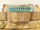 Vintage Vera Halusewa Zuni Sterling Silver Needlepoint Turquoise Cuff-966.26