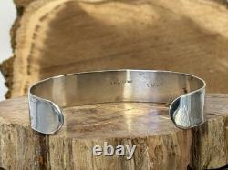 Vintage Vera Halusewa Zuni Sterling Silver Needlepoint Turquoise Cuff-966.26
