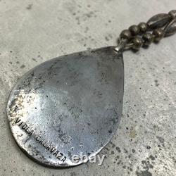Vintage Viola Calavaza Zuni Sterling Snake Necklace Turquoise Coral Pendant