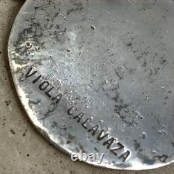 Vintage Viola Calavaza Zuni Sterling Snake Necklace Turquoise Coral Pendant