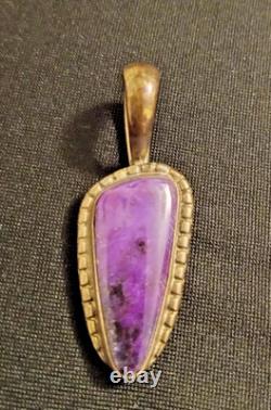 Vintage Wilson Padilla Sterling Silver Purple Sugilite Pendant Navajo Signed