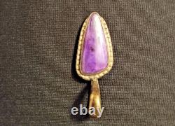 Vintage Wilson Padilla Sterling Silver Purple Sugilite Pendant Navajo Signed