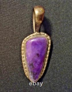 Vintage Wilson Padilla Sterling Silver Purple Sugilite Pendant Navajo Signed