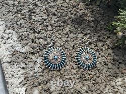 Vintage Women's Zuni Needle Point Earrings Turquoise Native American Jewelry