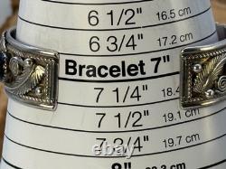 Vintage Wydell Billie Navajo Sterling Silver Black Onyx Cuff Bracelet-2238.25