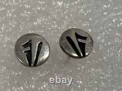 Vintage ZUNI Native American 925 Sterling Silver Pendant Necklace & Earrings Set
