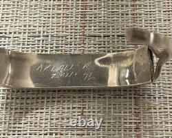 Vintage ZUNI Turquoise Channel INLAY CUFF Sterling Signed By APDALL R. 1996 18g