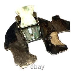 Vintage Zia Pueblo Sterling Silver Bear Bolo Slide Overlay Design 1960s Style