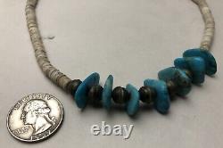 Vintage Zuni. 925 Sterling Silver Turquoise & Shell Pueblo Native Necklace