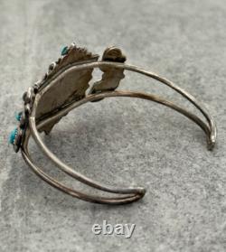 Vintage Zuni ARLITA PHILIP LAHI Needlepoint Turquoise Cluster Sterling Bracelet
