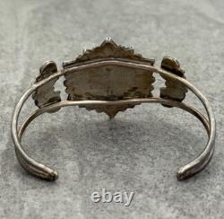 Vintage Zuni ARLITA PHILIP LAHI Needlepoint Turquoise Cluster Sterling Bracelet