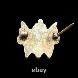 Vintage Zuni Butterfly Pin Sterling Silver Inlay Native American Jewelry