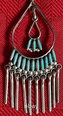 Vintage Zuni Claudine Penketewa Sterling & Turquoise Choker, Signed! Mint
