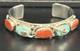 Vintage Zuni Effie C Silver Turquoise And Coral Snake Eye Cuff Bracelet 33.3g