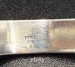 Vintage Zuni Effie C Silver Turquoise And Coral Snake Eye Cuff Bracelet 33.3g