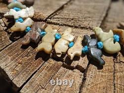 Vintage Zuni Fetish Necklace Genuine Handmade Native American Jewelry SouthWest