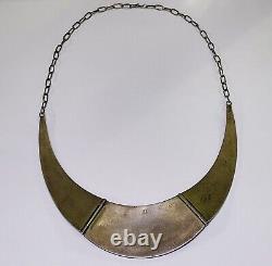 Vintage Zuni Flush Inlay Sterling Silver Necklace Signed Alex & Marylita Boone