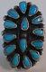 Vintage Zuni Indian Silver Turquoise Cluster Ring