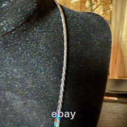 Vintage Zuni Mosaic Heart Pendant NecklaceTurquoise, Malachite, Coral & Lapis