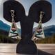 Vintage Zuni Multi-Stone Inlay Dangle Earrings Sterling Silver Signed S D Boone