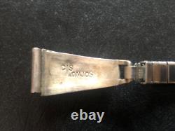 Vintage Zuni Native American Jewelry Watch Jet Black Inlay Sterling CS Lonjose