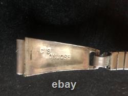 Vintage Zuni Native American Jewelry Watch Jet Black Inlay Sterling CS Lonjose