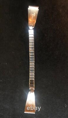 Vintage Zuni Native American Jewelry Watch Jet Black Inlay Sterling CS Lonjose