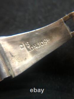 Vintage Zuni Native American Jewelry Watch Jet Black Inlay Sterling CS Lonjose