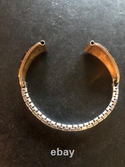 Vintage Zuni Native American Jewelry Watch Jet Black Inlay Sterling CS Lonjose